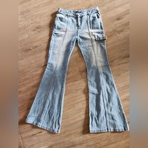 ICONIC & RARE "WEIRD MARKET" Front & Back Middle Seam Zipper Jeans